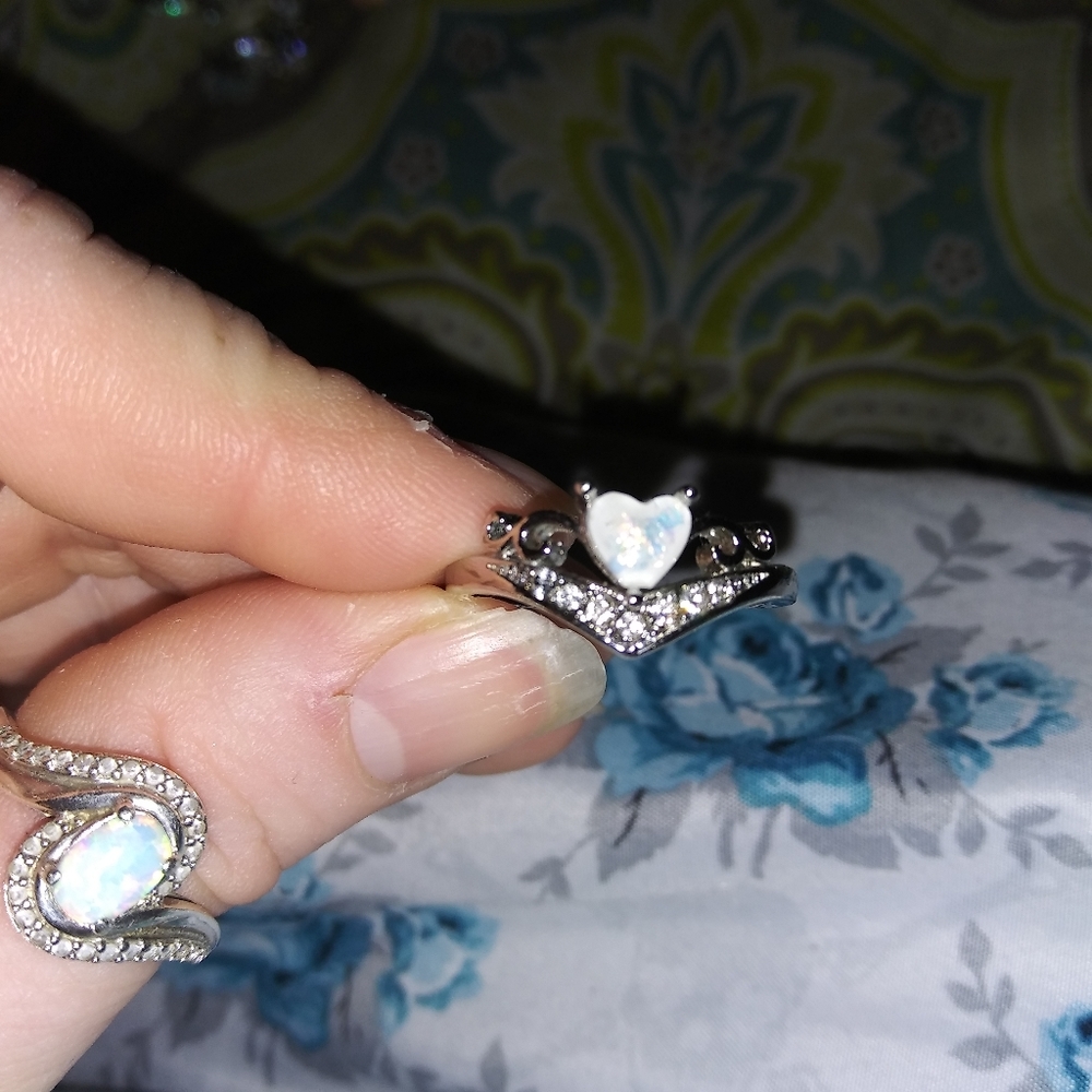 Silver heart ring size 10